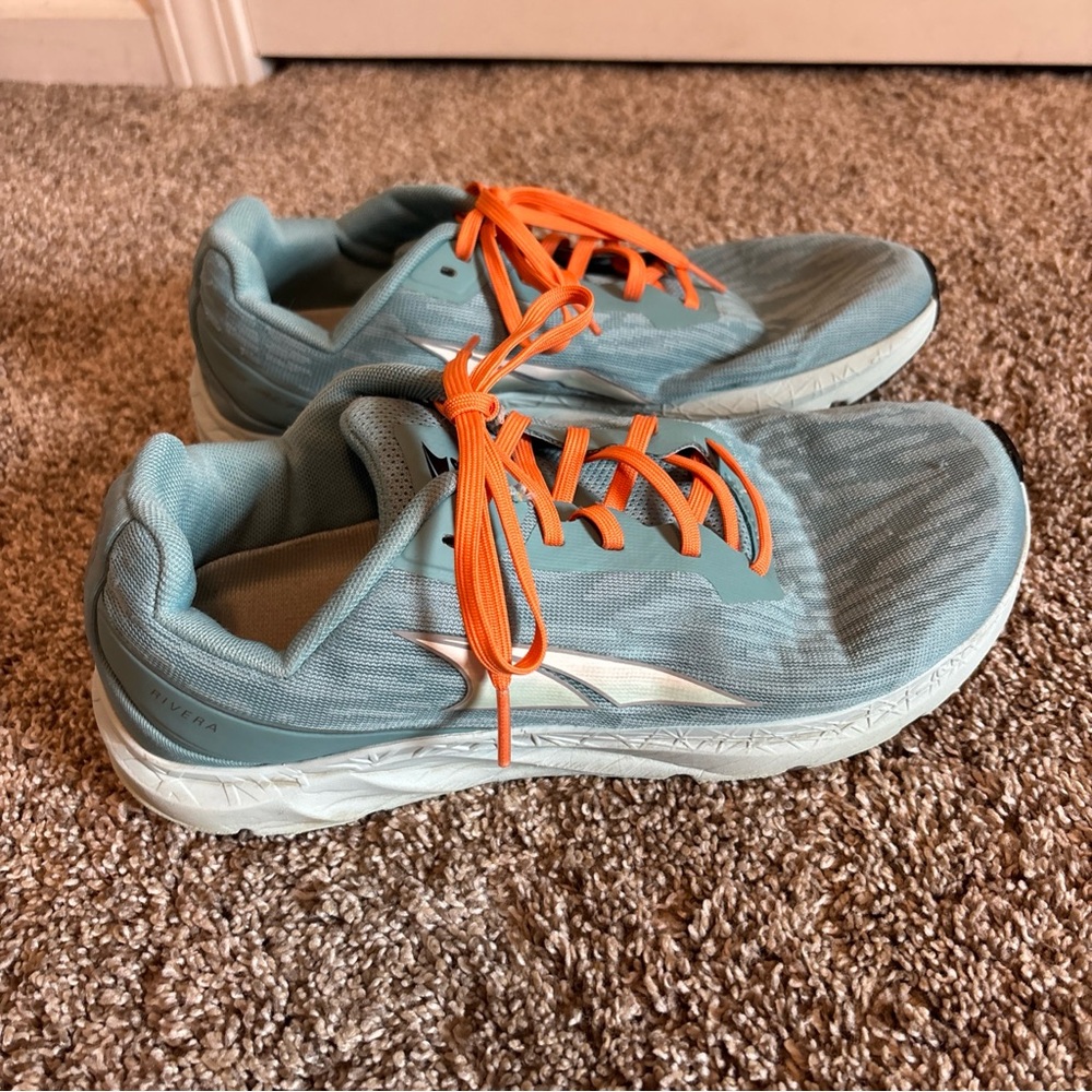 Altra Womens Rivera Blue Teal Orange Running Shoes Sneakers Size 9.5